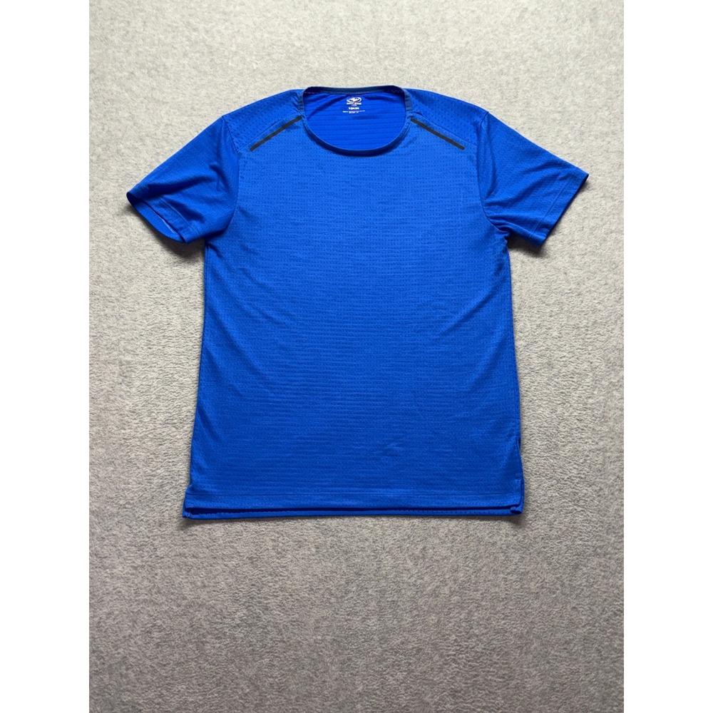 Athletic Works Mens Royal Blue Performance Short Sleeve Training Tee S 34-36